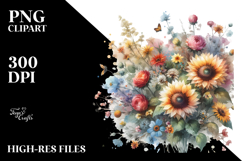 Colorful Abstract Sunflower, High-Res PNG Product Image 2
