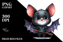 Funny Watercolor Halloween Sticker Clipart Product Image 1
