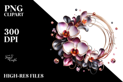 Glossy Abstract Orchid PNG Product Image 2