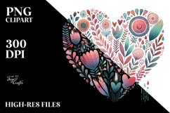 Boho Valentines Heart, Transparent PNG Product Image 2