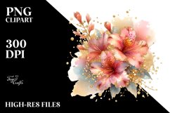 Shiny Golden Azalea Watercolor Splash Product Image 1