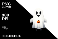 Funny Ghost Haloween Clipart PNG Product Image 2