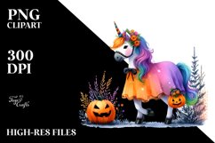 Unicorn Dressed for Halloween | Sublimation | Clipart Product Image 3