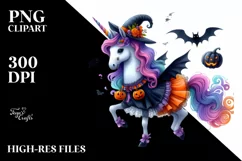 Unicorn Dressed for Halloween | Sublimation | Clipart Product Image 3
