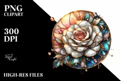 Detailed Stained Rose Watercolor Splash Clipart Product Image 1