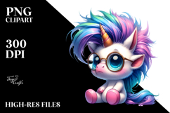 Expressive Baby Unicorn Posing PNG Product Image 2
