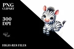 Vibrant Baby Zebra on Moon PNG Product Image 3