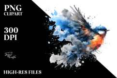 Bird Made of Splashes PNG Product Image 2