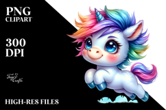 Baby Unicorn Jumping PNG Product Image 2