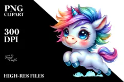 Baby Unicorn Jumping PNG Product Image 2