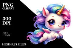 Cute Baby Unicorn Jumping with Style, PNG Product Image 2