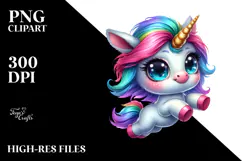 Cute Baby Unicorn Jumping with Style, PNG Product Image 2