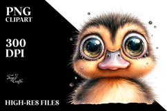 Cute Baby Duck with Popping Eyes, Transparent PNG Product Image 2