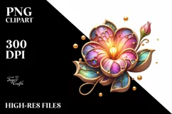 Wooden Stained Petunia Clipart Product Image 3