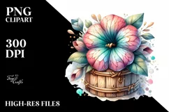 Wooden Stained Petunia Clipart Product Image 3