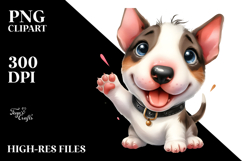 Watercolor Baby Cartoon Bull Terrier PNG Product Image 2