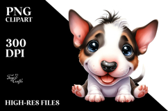 Watercolor Baby Cartoon Bull Terrier PNG Product Image 2