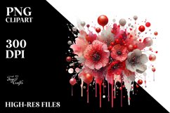 Colorful Redish Splash Foil Drips Clipart Product Image 1