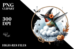 Hummingbird Dressed for Halloween PNG Product Image 2