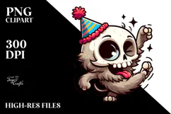 Silly Cartoon Suggar Skull PNG Product Image 2