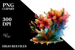 Whimsical Stained Rhododendron Clipart Product Image 3