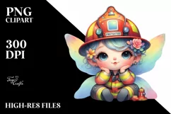 Baby Fairy Firefighter, Whimsical PNG Product Image 1