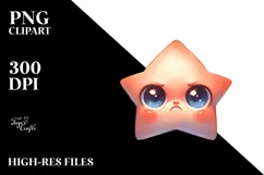 Funny Baby Face Expressive Star PNG Product Image 1