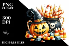 Funny Candy Corn Haloween Clipart PNG Product Image 3