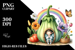 Fairy House Vegetable Watercolor | Clipart Product Image 2