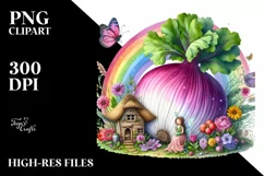 Fairy House Vegetable Watercolor | Clipart Product Image 3