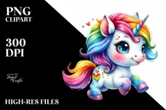 cute Baby Unicorn Running PNG Product Image 3