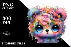 Layered Watercolor Baby Bear | Sublimation | Clipart Product Image 1