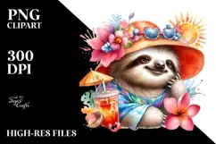 Digital Painting with Baby Sloth PNG Product Image 2