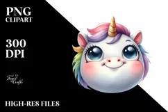 Funny Proud Unicorn Baby Face PNG Product Image 3