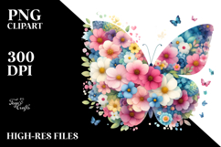 Colorful Butterfly Watercolor Painting PNG Product Image 2