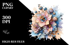 Pastel Stained ,Golden Delphinium | Clipart Product Image 3