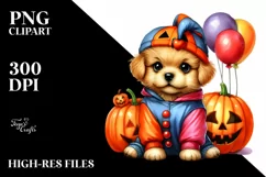 Cute Baby Dog Halloween Sublimation Clipart Product Image 3