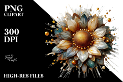 Abstract Glossy Sunflower, Transparent PNG Product Image 2