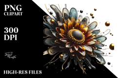 Abstract Glossy Sunflower PNG Product Image 2