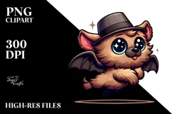 Cartoon Bat Dancing with Sparkling Eyes PNG Product Image 2