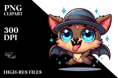 Silly Cartoon Bat with Hat PNG Product Image 2