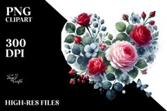 Paintbrush Style Heart Watercolor PNG Product Image 2