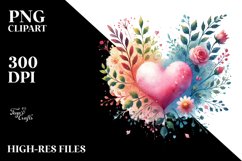 Paintbrush Style Heart Watercolor PNG Product Image 2