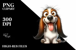 Crazy Basset Hound Watercolor Clipart Product Image 3