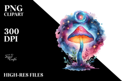 Magical Watercolor Splash Mushroom | Clipart Product Image 2