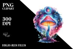 Colorful Magical Mushroom Splash | Sublimation Clipart Product Image 1