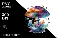 Magical Watercolor Splash Mushroom | Clipart Product Image 2