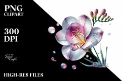Shiny Freesia Watercolor | Clipart Product Image 3
