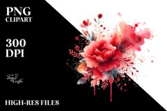 Colorful Redish Watercolor Splash | Sublimation | Clipart Product Image 3