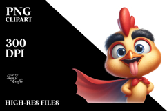 Goofy Chicken Superhero Cape PNG Product Image 2